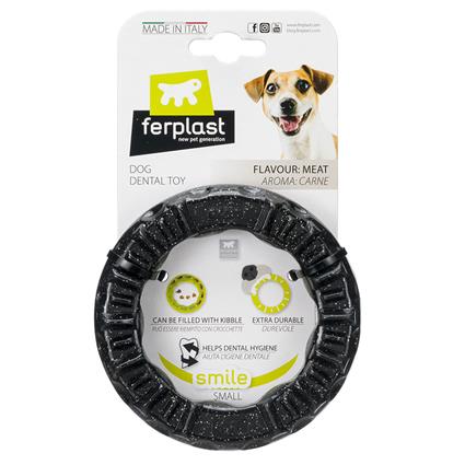 FERPLAST argola de brincar preta para cães  - S: 12 x 2,4 cm (Diám x Al)