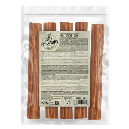 Phil & Sons palitos de carne de pato para cães - Pack económico: 5 x 5 unidades