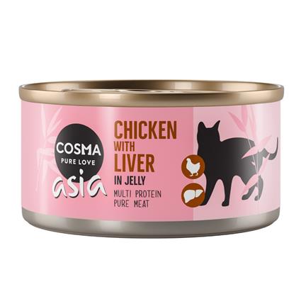 Cosma Asia em gelatina 24 x 170 g - Pack económico - Frango com fígado de frango
