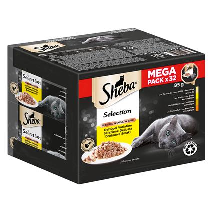 Sheba Multireceta 32 x 85 g em terrinas comida húmida para gatos - Selection em molho