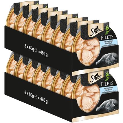 Filetes de Sheba Feine 16 x 60 g de comida húmida para gatos  - Peixe tenro