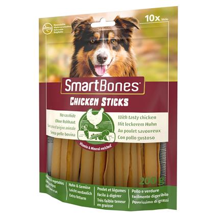 SmartBones palitos enrolados com frango para cães  - 10 uds.