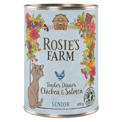 Rosie's Farm Senior 6 x 400 g para gatos - Frango e salmão