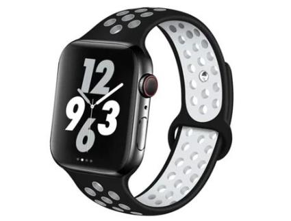 Bracelete Desportiva para Apple Watch Series 8 Aluminum 41Mm Preto / Branco