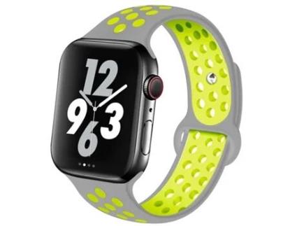 Bracelete Desportiva para Apple Watch Series 8 Aluminum 45Mm Cinza / Verde