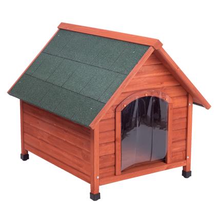 Casota de madeira Spike Comfort com porta para cães - Tamanho L: L 84 cm x A 101 cm x A 87 cm