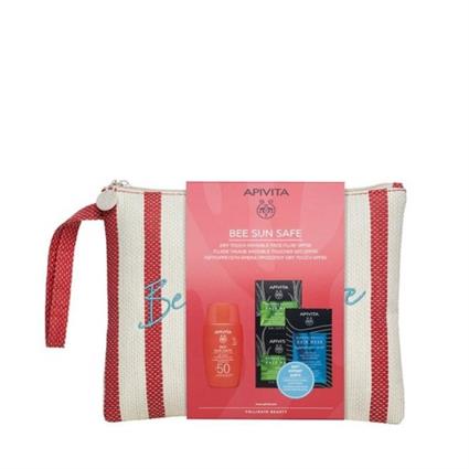 Apivita Bee Sun Safe Dry Touch Invisible Face Fluid 50SPF 50ml Gift Set