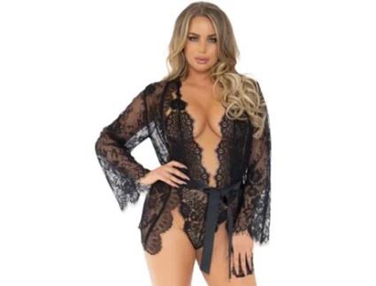 Conjunto de Body e Casaco  Cosmeta LEG AVENUE (L - Preto)
