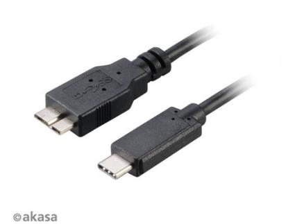 Cabo de Dados AKASA (USB-C - Micro USB B - 1 m - Preto)