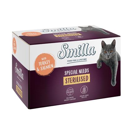 Smilla Sterilised em terrinas 24 x 100 g - Pack económico - Peru com salmão