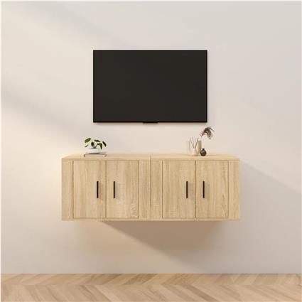 vidaXL Móveis de TV de parede 2 pcs 57x34,5x40 cm carvalho sonoma