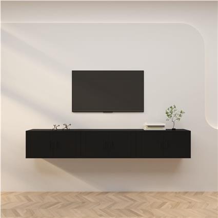 vidaXL Móveis de TV de parede 3 pcs 80x34,5x40 cm preto