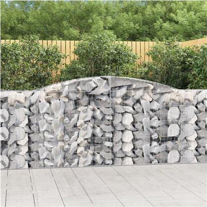 vidaXL Cestos gabião arqueados 9pcs 400x50x100/120cm ferro galvanizado