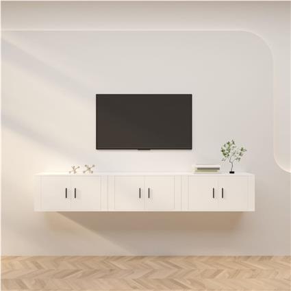 vidaXL Móveis de TV de parede 3 pcs 80x34,5x40 cm branco