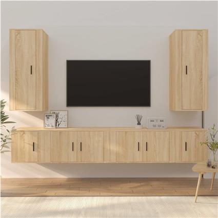 vidaXL Conjunto móveis de TV 6 pcs madeira processada carvalho sonoma
