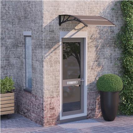 vidaXL Toldo para porta 80x100 cm policarbonato preto
