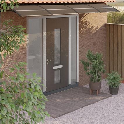 vidaXL Toldo para porta 400x80 cm policarbonato preto