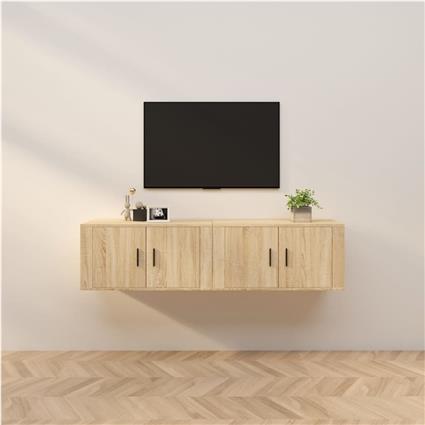 vidaXL Móveis de TV de parede 2 pcs 80x34,5x40 cm carvalho sonoma