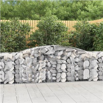vidaXL Cestos gabião arqueados 20pcs 400x50x80/100cm ferro galvanizado