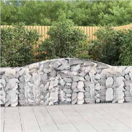 vidaXL Cestos gabião arqueados 25 pcs 400x30x100/120 ferro galvanizado