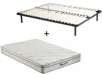 Colchão e Estrado de Cama Wolkentanz MORGENGOLD (Preto - Metal - 200x160x24 cm)