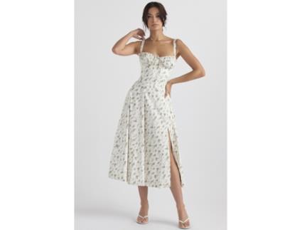 Saia FYY Suspensório Sem Costas Floral Com Fenda Alta (S)