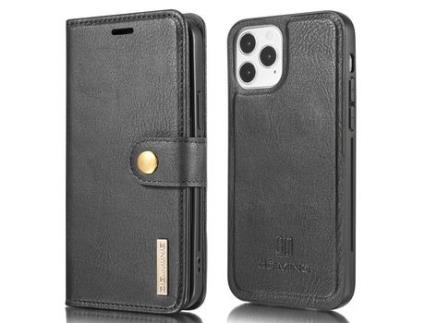 Capa PU DG.MING destacável 2 em 1 preto para iPhone 13 mini 5.4