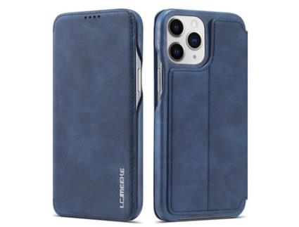 Capa PU LC.IMEEKE vintage com suporte e porta-cartões azul para iPhone 13 Pro 6.1