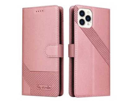 Capa PU + TPU GQ.UTROBE Rosa ouro para iPhone 13 Pro Max 6.7
