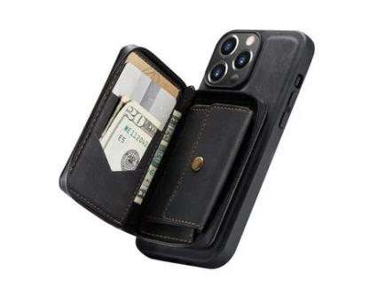 Capa TPU JEEHOOD anti-queda, magnético destacável 2 em 1, híbrido com suporte preto para iPhone 13 Pro 6.1