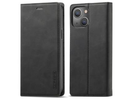 Capa PU + TPU LC.IMEEKE Preto para iPhone 13 6.1