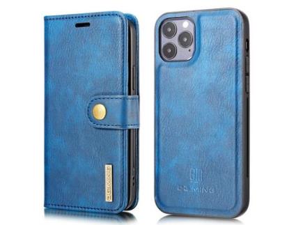 Capa PU DG.MING destacável 2 em 1 azul para iPhone 13 mini 5.4