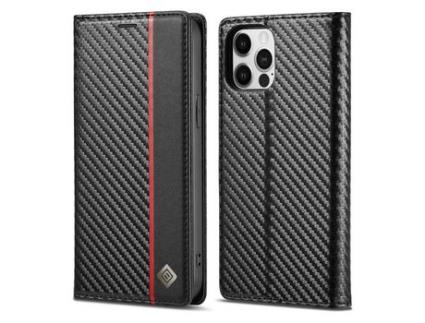 Capa PU + TPU LC.IMEEKE textura de fibra de carbono de listra vermelha vertical para iPhone 13 Pro 6.1