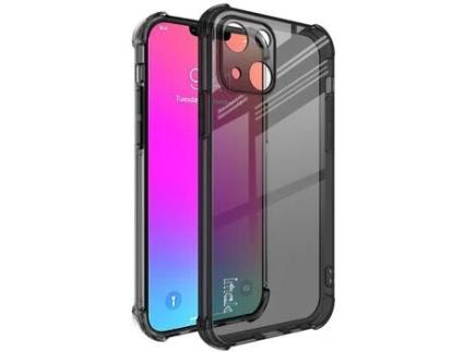 Capa TPU IMAK canto do airbag reforçado, preto transparente à prova de choque para iPhone 13 6.1