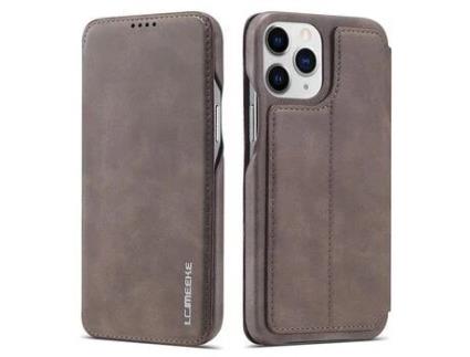 Capa PU LC.IMEEKE com suporte e porta-cartões, auto-absorvido, estilo café vintage para iPhone 13 Pro Max 6.7