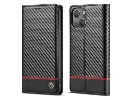 Capa PU + TPU LC.IMEEKE textura de fibra de carbono de listra vermelha horizontal para iPhone 13 6.1