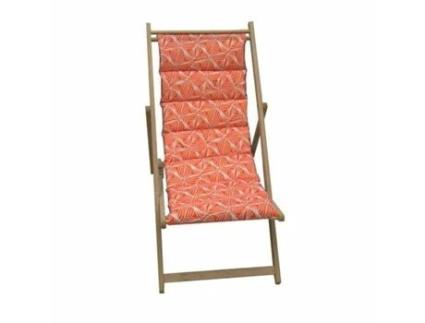 Ligstoel Jardin Prive Wave Laranja lona madeira de faia (106 x 55 x 95 cm)