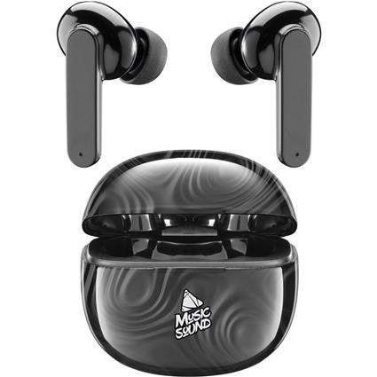 MUSIC SOUND Auriculares True Wireless Fantasy, Bluetooth, Preto com Caixa de Carregamento