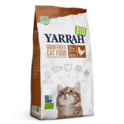 Yarrah Bio sem cereais com frango e peixe biológicos - 6 kg