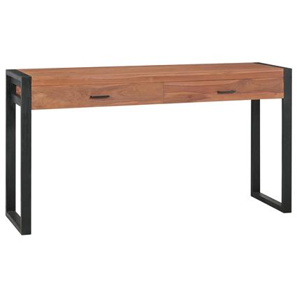 vidaXL Secretária com 2 gavetas 120x40x75 cm madeira de teca maciça