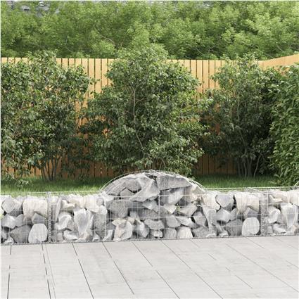 vidaXL Cestos gabião arqueados 4 pcs 200x50x40/60 cm ferro galvanizado