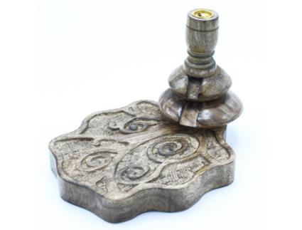 Queimador de Incenso de Refluxo Madeira de Manga Árvore Da Vida 13X23X15 Cm