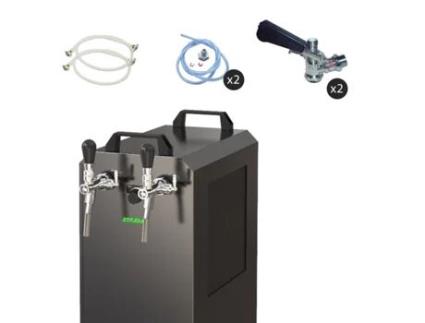Máquina de cerveja STREAM 80K com caixa de cerveja com bomba de ar, 2 linhas 2 KeyKeg