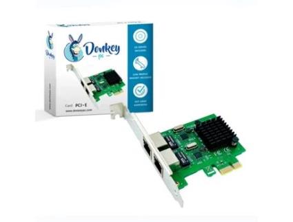 Placa DONKEY PC Pcie de Rede com 2 Portas Rj45