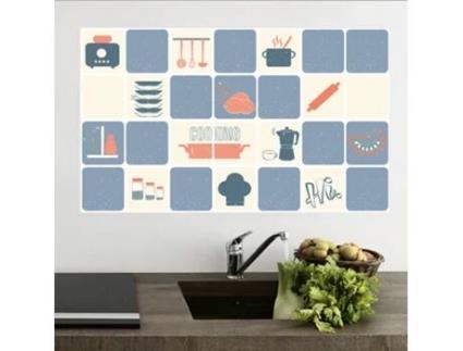 29,5*17,7 polegadas Autocolante autocolante de gorduras e humidade resistente à humidade para tampos de cozinha Azul