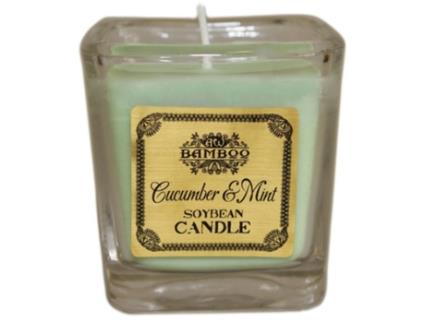 Velas de Cera de Soja Pepino e Hortelã 6.5X6.5X7.5 Cm