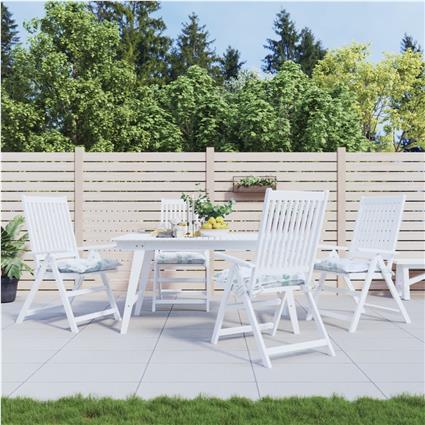 vidaXL Almofadões p/ cadeira 4 pcs 40x40x7 cm tecido padrão folhas