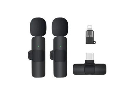Kit 2X Gravação Externa de Microfone Lapela Wireless Co-Phenix para Android Ios Interface Tipo C Lighting