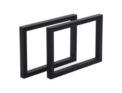 Juego de 2 patas de banco Lunderskov acero negro mate 35 x 50 cm [en.casa]