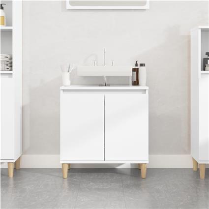 vidaXL Móvel p/ lavatório 58x33x60 cm deriv. madeira branco brilhante